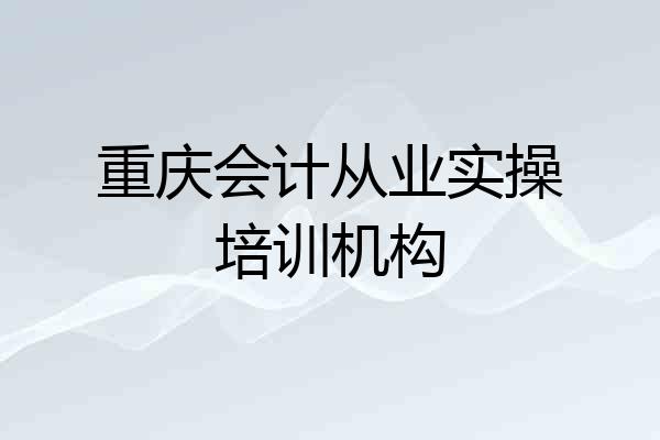 重庆会计从业实操培训机构