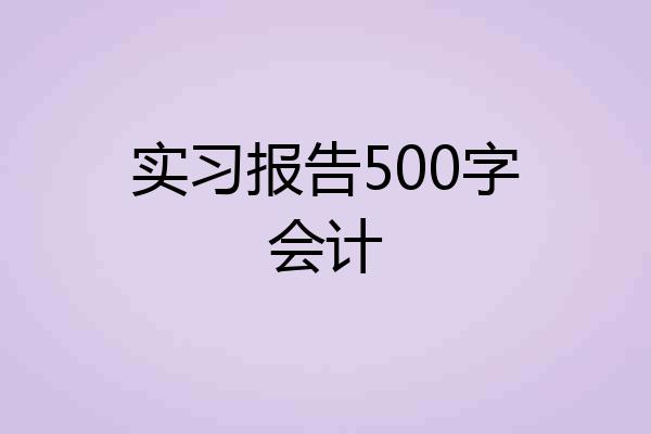 实习报告500字会计