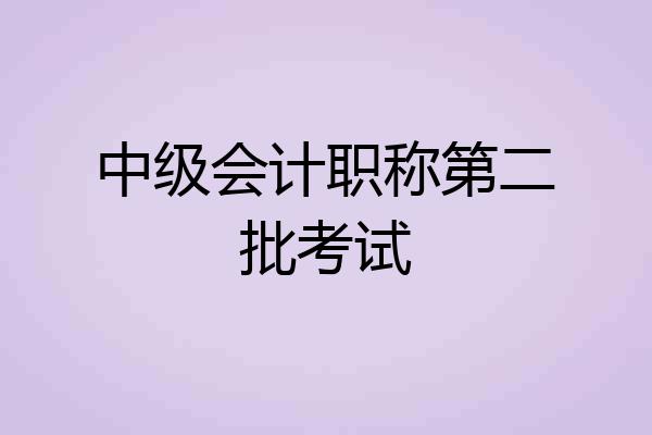 中级会计职称第二批考试