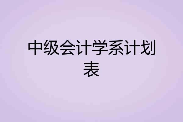 中级会计学系计划表