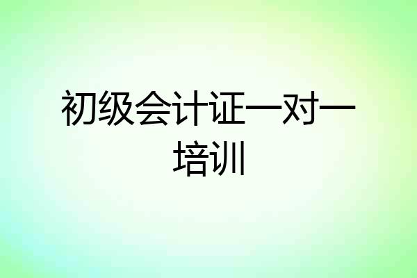 初级会计证一对一培训