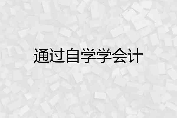 通过自学学会计