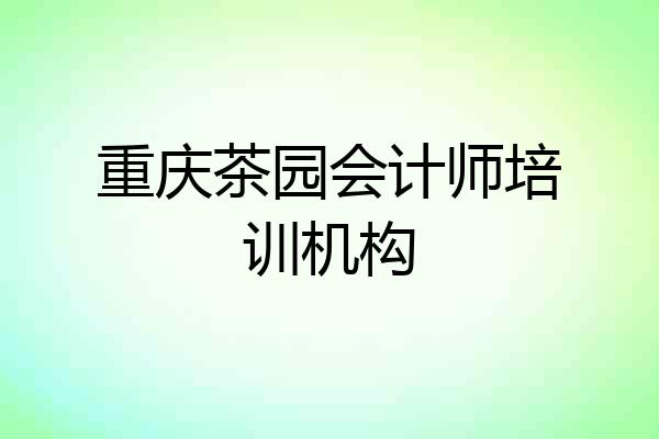 重庆茶园会计师培训机构