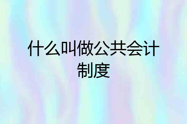 什么叫做公共会计制度