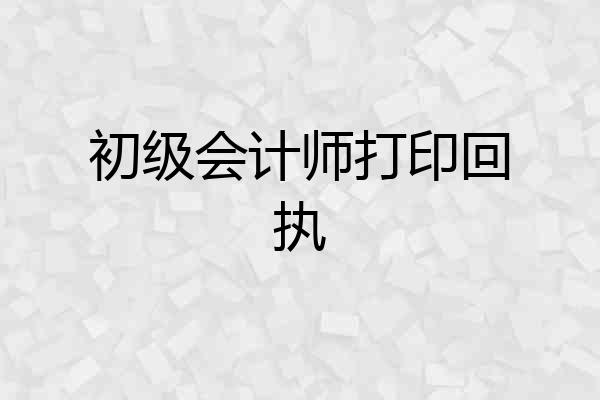 初级会计师打印回执