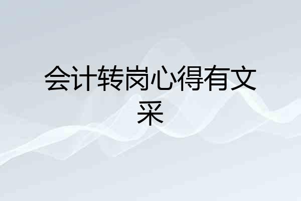 会计转岗心得有文采