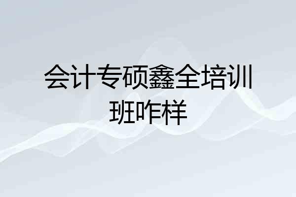 会计专硕鑫全培训班咋样