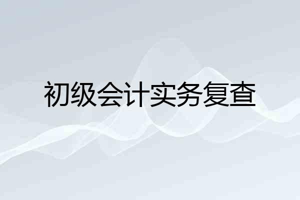 初级会计实务复查