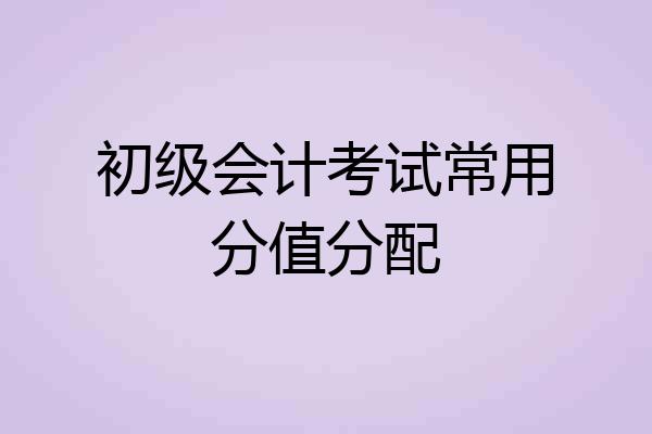 初级会计考试常用分值分配