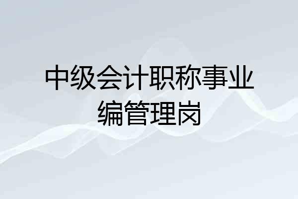 中级会计职称事业编管理岗