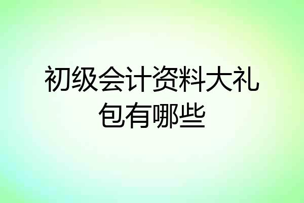 初级会计资料大礼包有哪些