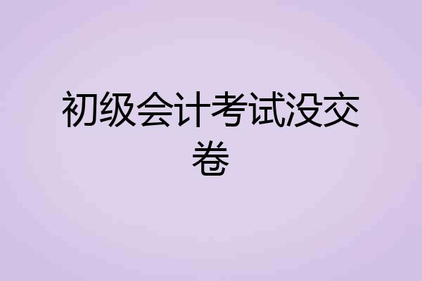 初级会计考试没交卷