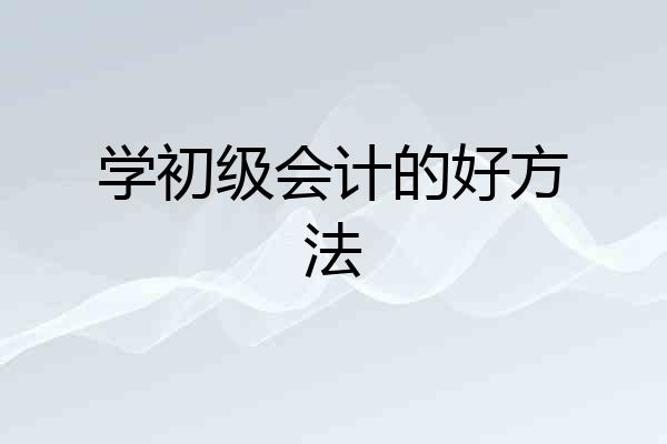 学初级会计的好方法