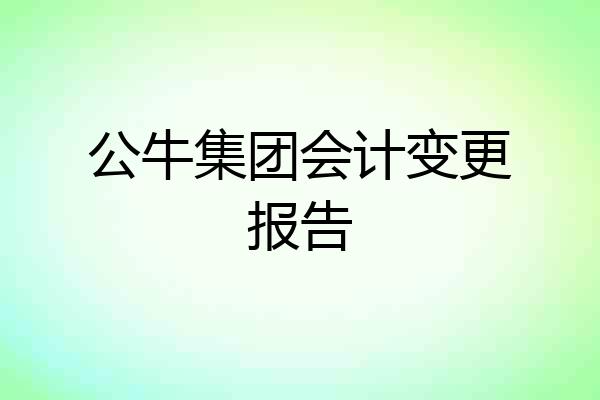 公牛集团会计变更报告