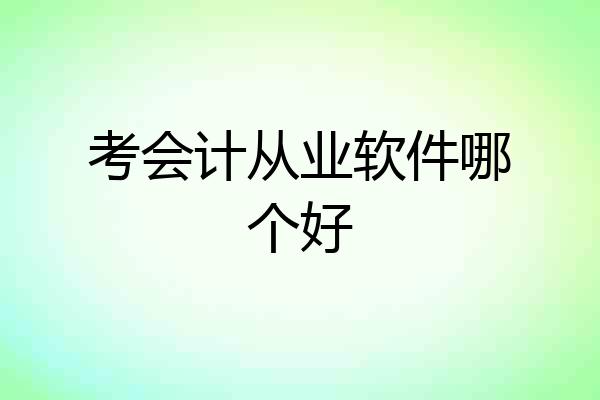 考会计从业软件哪个好