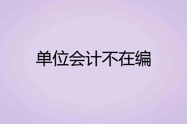单位会计不在编