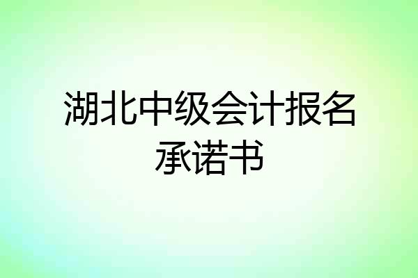 湖北中级会计报名承诺书