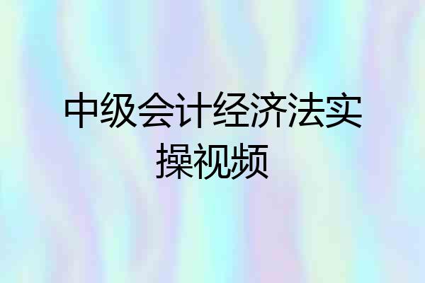 中级会计经济法实操视频