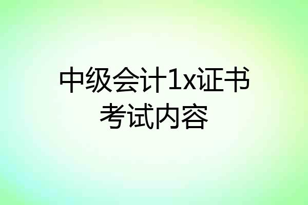中级会计1x证书考试内容