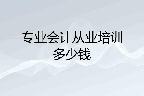 专业会计从业培训多少钱