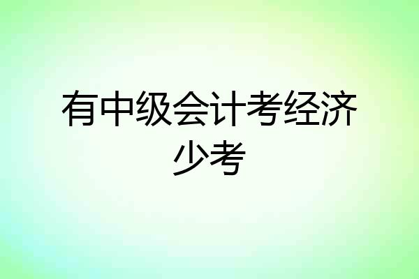 有中级会计考经济少考