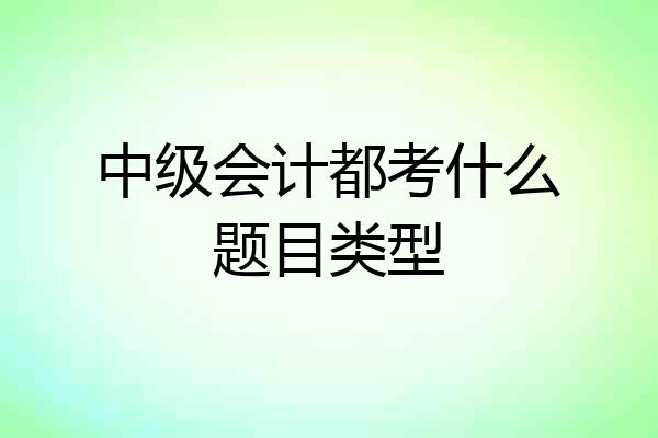 中级会计都考什么题目类型