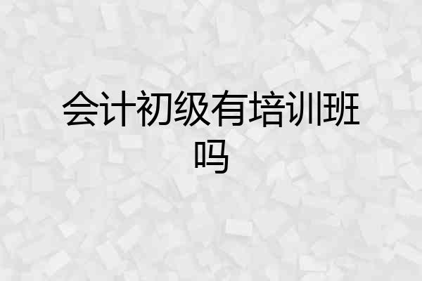 会计初级有培训班吗