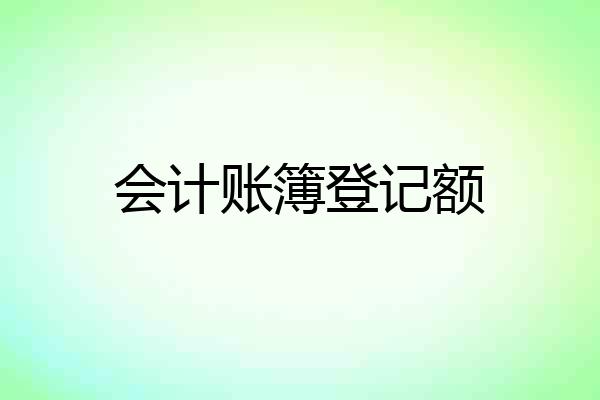会计账簿登记额