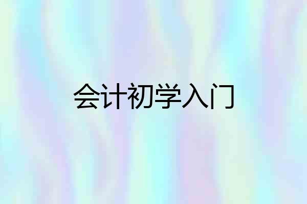 会计初学入门