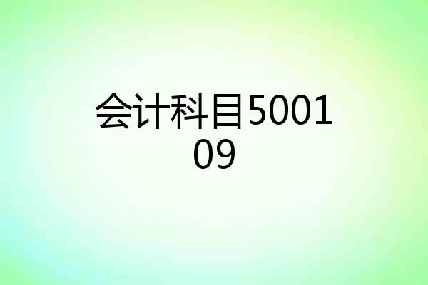 会计科目500109