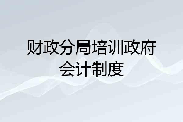 财政分局培训政府会计制度