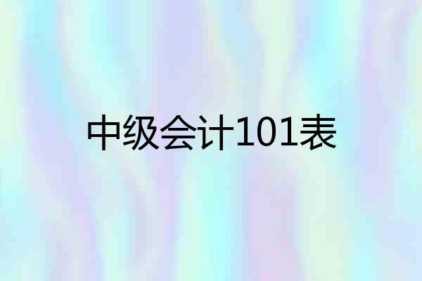 中级会计101表