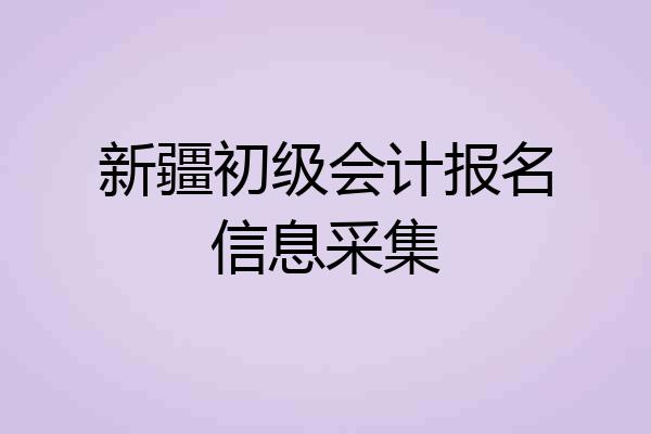 新疆初级会计报名信息采集