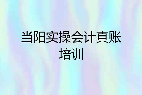 当阳实操会计真账培训