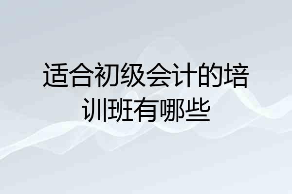 适合初级会计的培训班有哪些