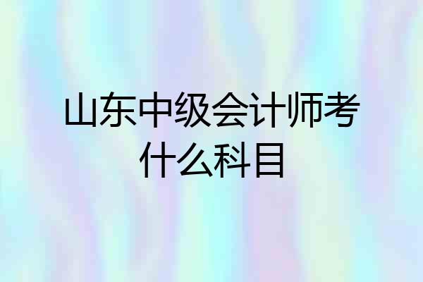 山东中级会计师考什么科目