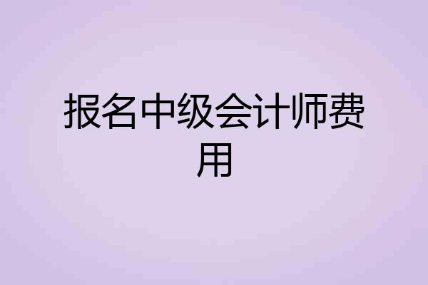 报名中级会计师费用