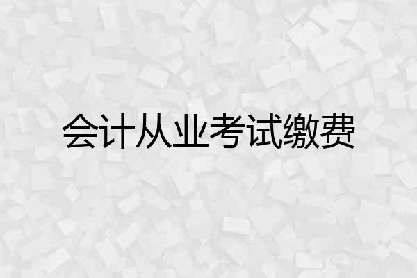 会计从业考试缴费