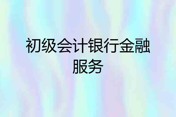 初级会计银行金融服务