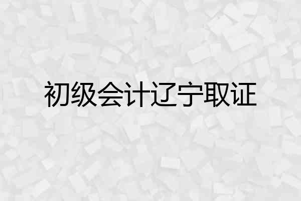 初级会计辽宁取证