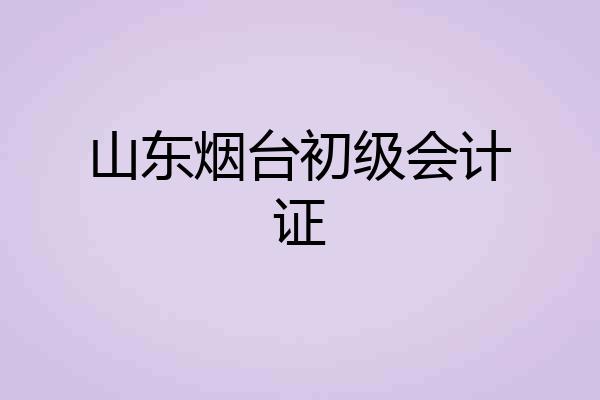 山东烟台初级会计证