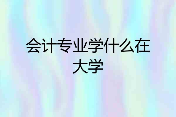 会计专业学什么在大学