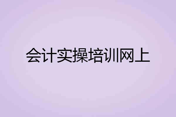 会计实操培训网上