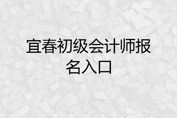 宜春初级会计师报名入口