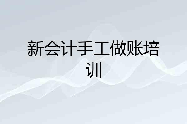 新会计手工做账培训