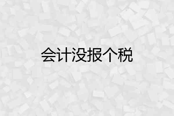 会计没报个税
