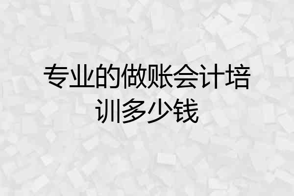 专业的做账会计培训多少钱