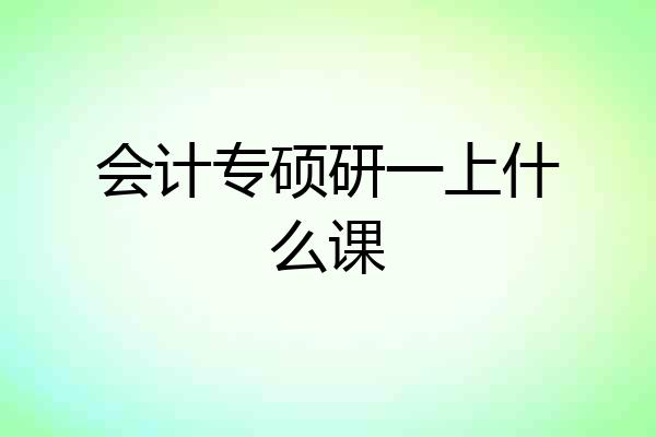 会计专硕研一上什么课