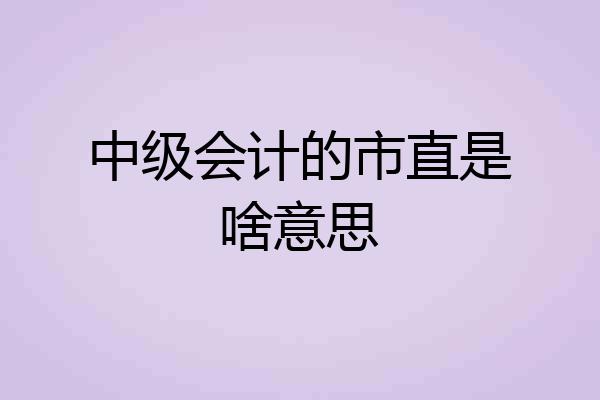 中级会计的市直是啥意思