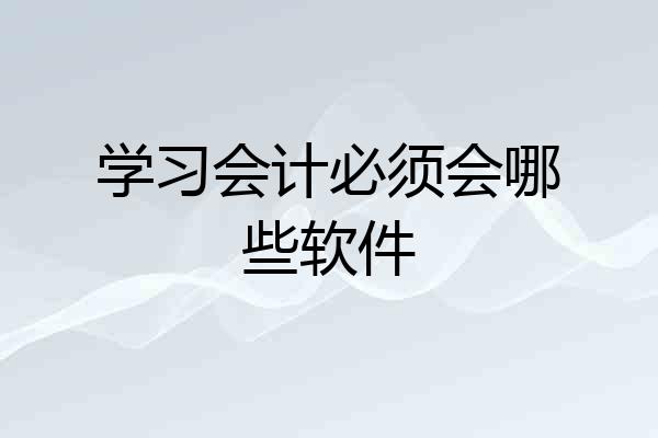 学习会计必须会哪些软件